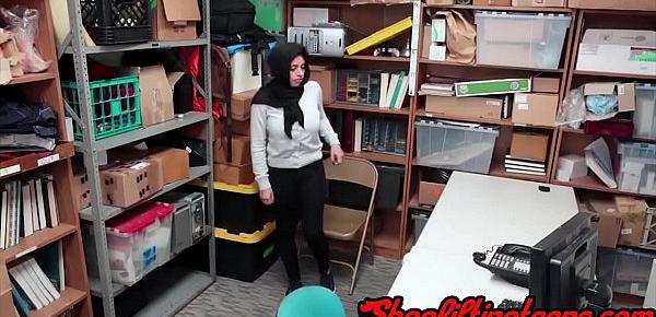  Arab teen shoplifer sucking cock and getting cum facial